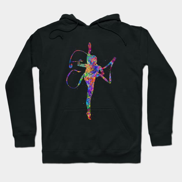 Rhythmic gymnastics watercolor art Hoodie by Yahya Art